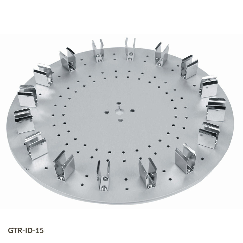 Globe Scientific Tube Holder Disk for use with GTR-ID Series Tube Rotators, 16-Place Disk, for 15mL Centrifuge Tubes tube rotator; rotator; industrial tube rotator; ferris wheel;